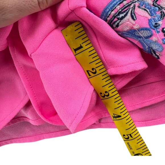 Lilly Pulitzer Donna Romper Womens Havana Pink Scalloped Shell Embroidery Sz 10 - Picture 10 of 11